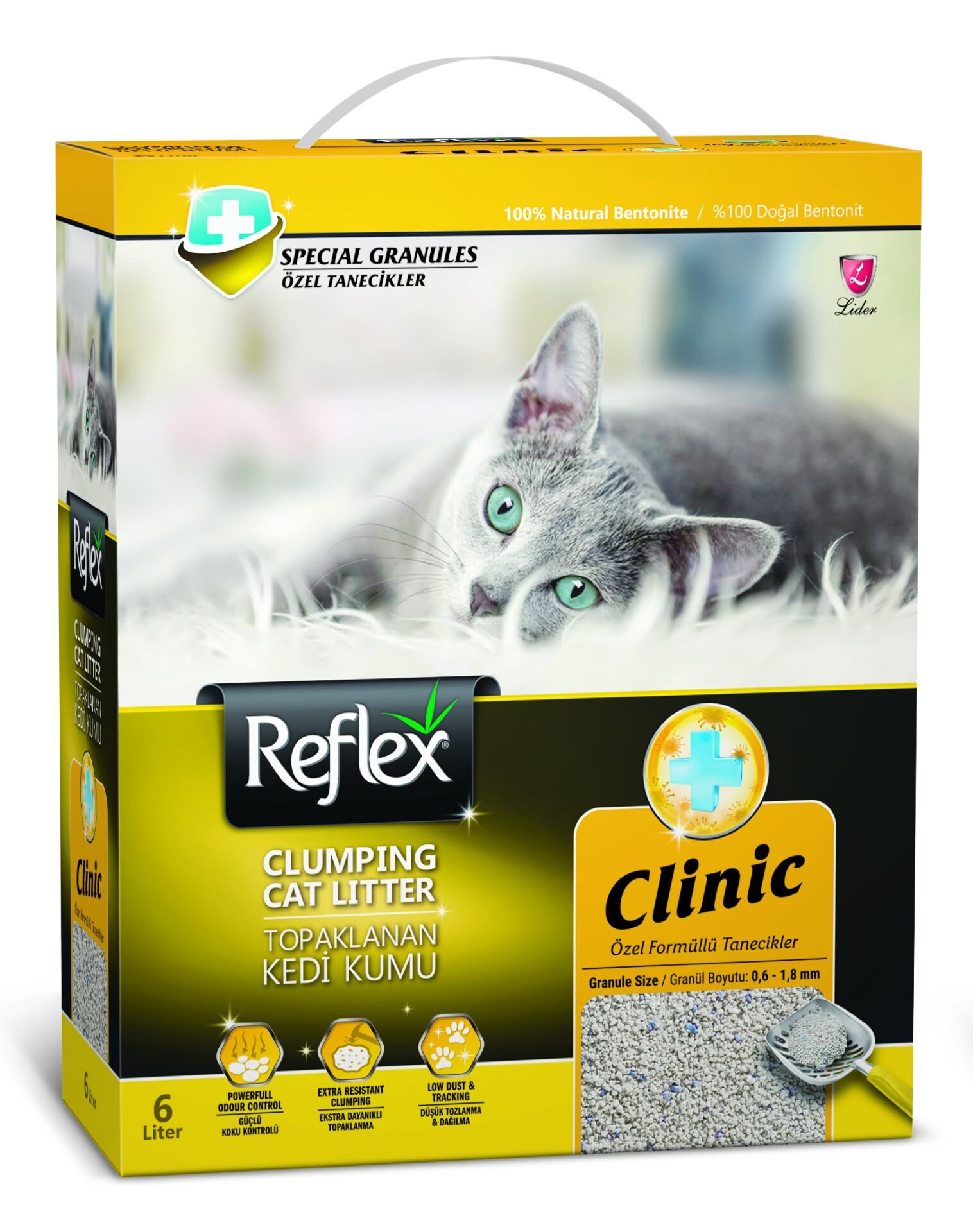 REF. BOX 6 LT CLİNİC KEDİ KUMU ...(188-SARI)