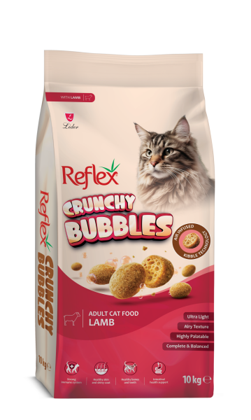 REF CRUNCHY BUBBLES KEDİ MAM KUZU ETLİ 10 KG.(341)