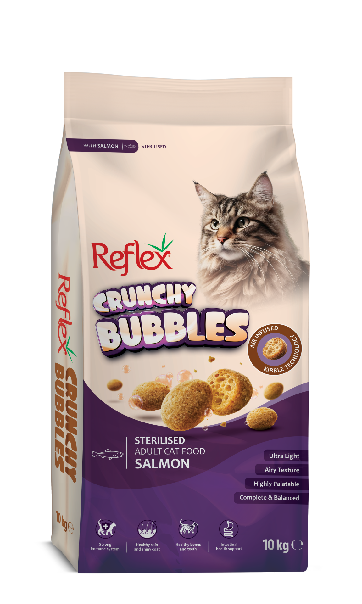 REF CRUNCHY BUBBLES KEDİ MAM KISIR-SOM 10 KG.(372)