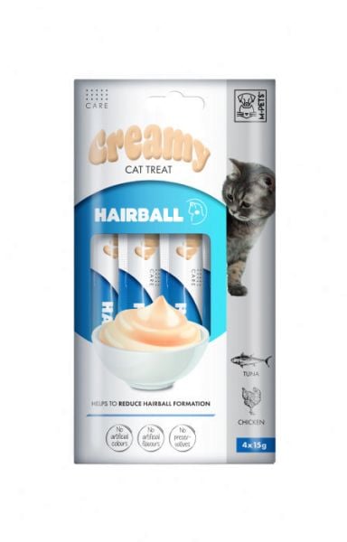 CREAMY KEDİ ÖDÜL HAİRBALL4*15GR*12(TÜY YUM ÖNLYCİ)