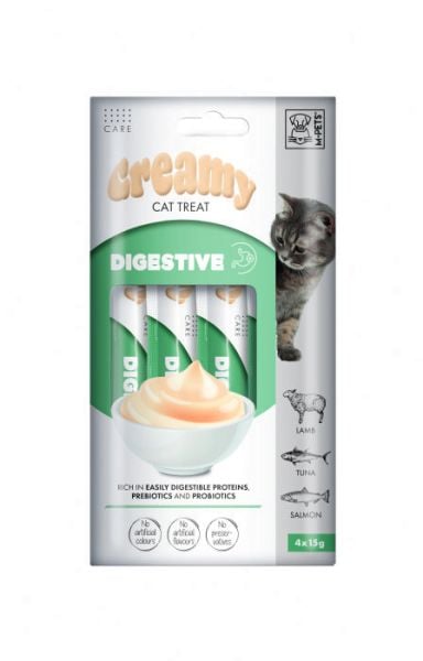 CREAMY KEDİ ÖDÜL DİGESTİVE 4*15GR*12(SİNDİRİM KLY)