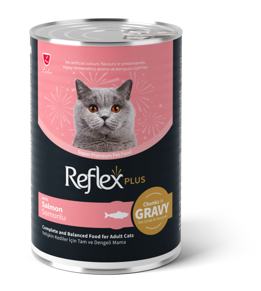 REF PLUS KEDİ KONS SOMONLU SOSLU 400GR*12..(566)