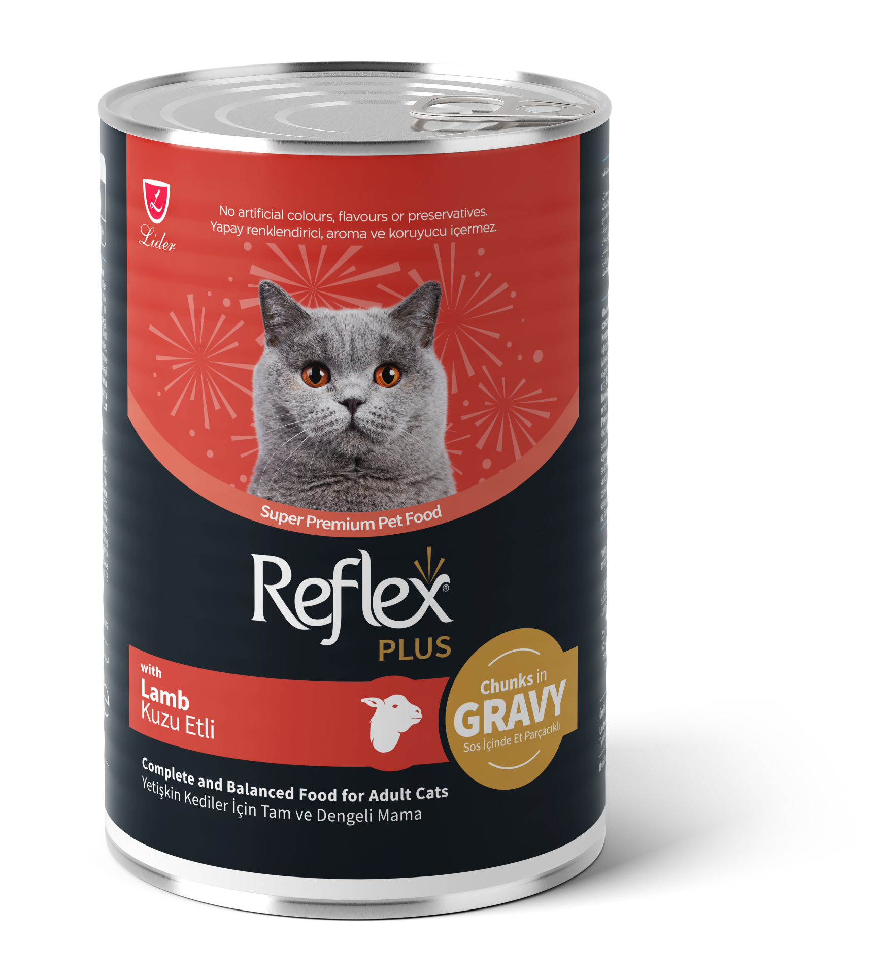 REF PLUS KEDİ KONS KUZU ETLİ SOSLU 400GR*12.(573)