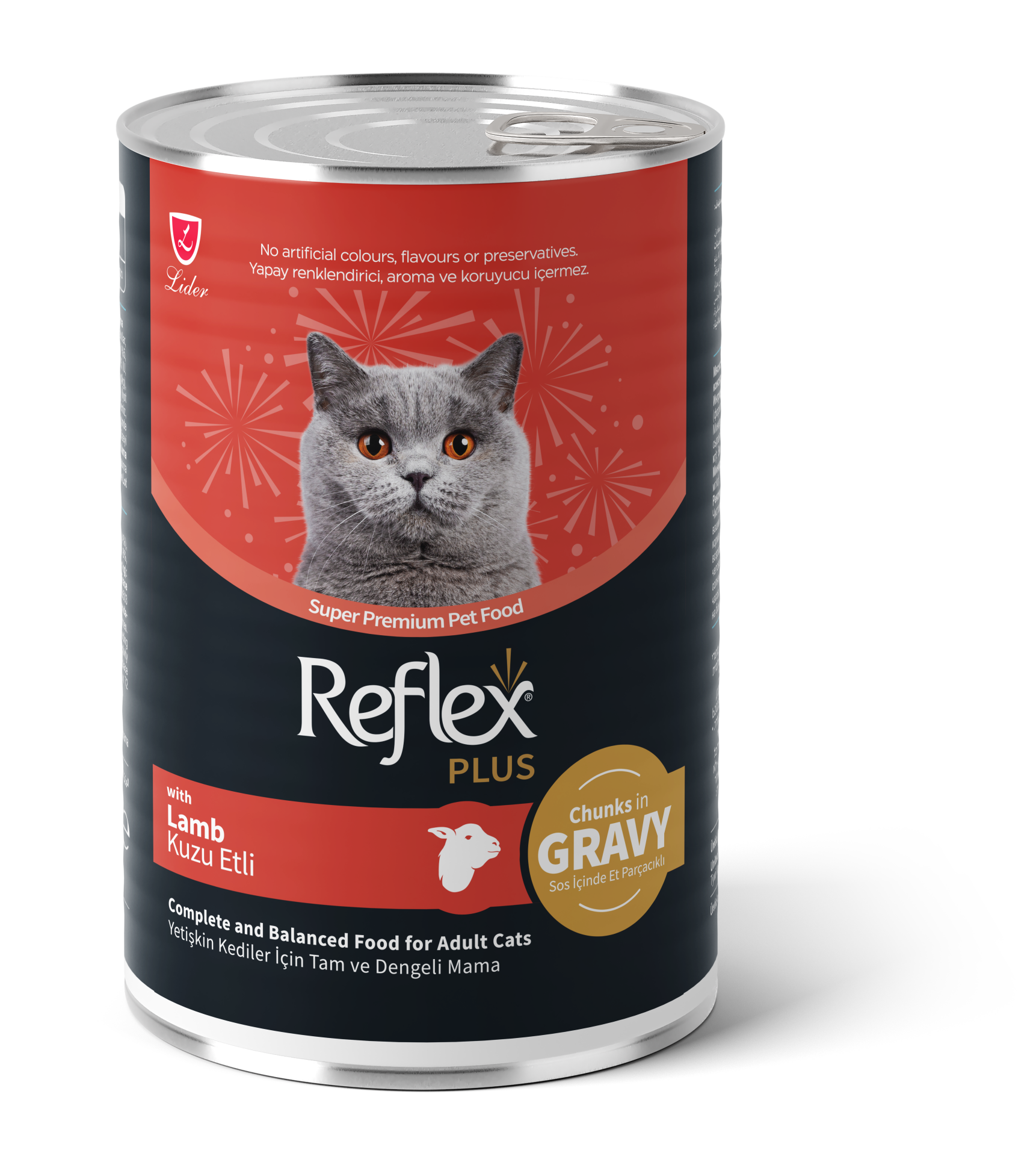 REF PLUS KEDİ KONS KUZU ETLİ SOSLU 400GR*12.(573)