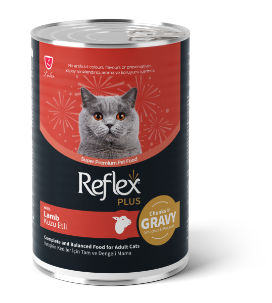 REF PLUS KEDİ KONS KUZU ETLİ SOSLU 400GR*12.(573)