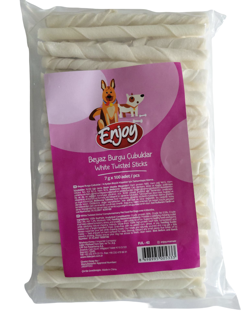 ENJOY BEYAZ BURGU ÇUBUK 7 GR 100'LÜ..(6026)