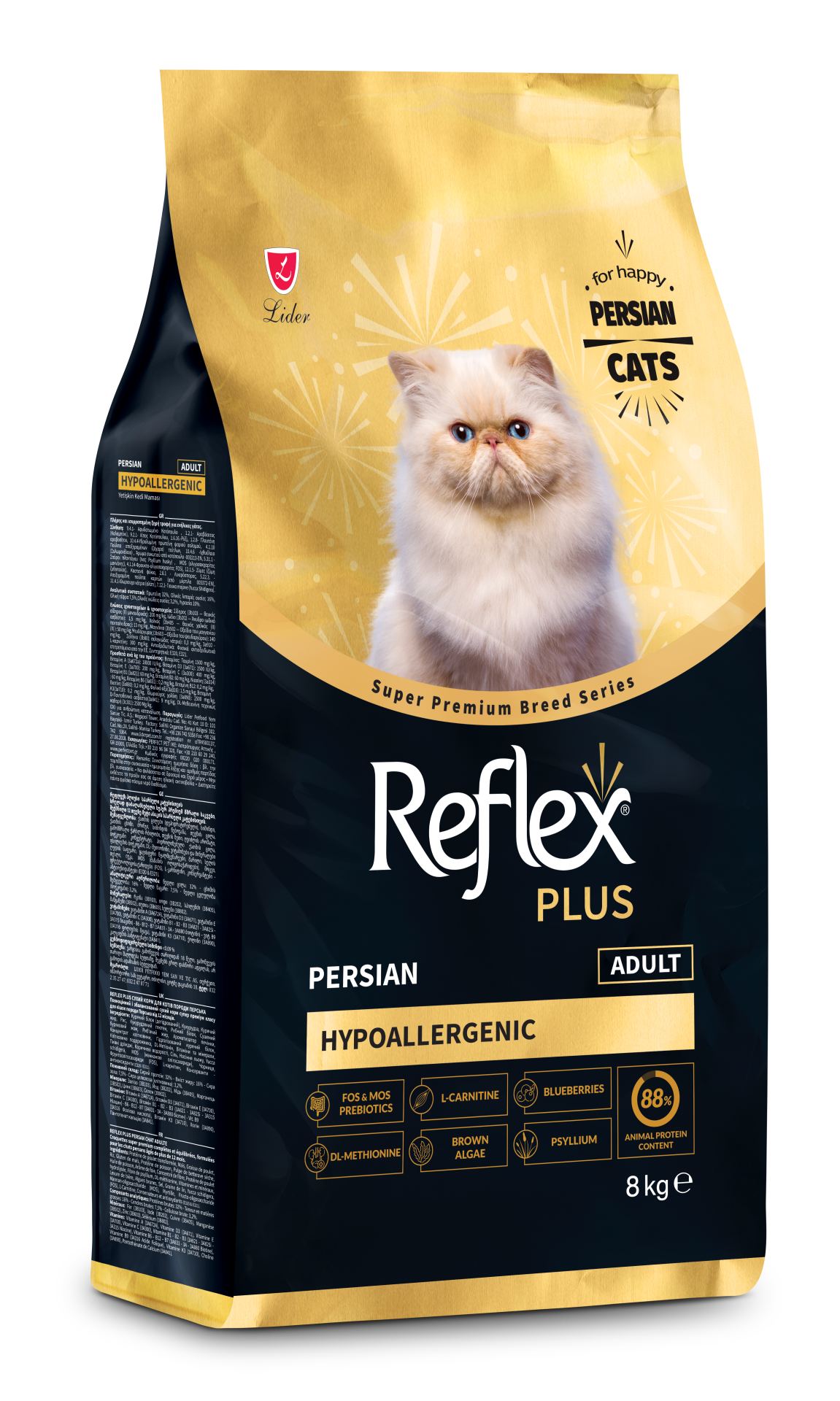 REF PLUS PERSİAN YETİŞKİN KEDİ MAMASI 8KG.(108)