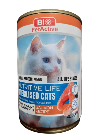 BİO PETACTİVE KEDİ KON.KISIR-SOMONLU 400GR*12(183)