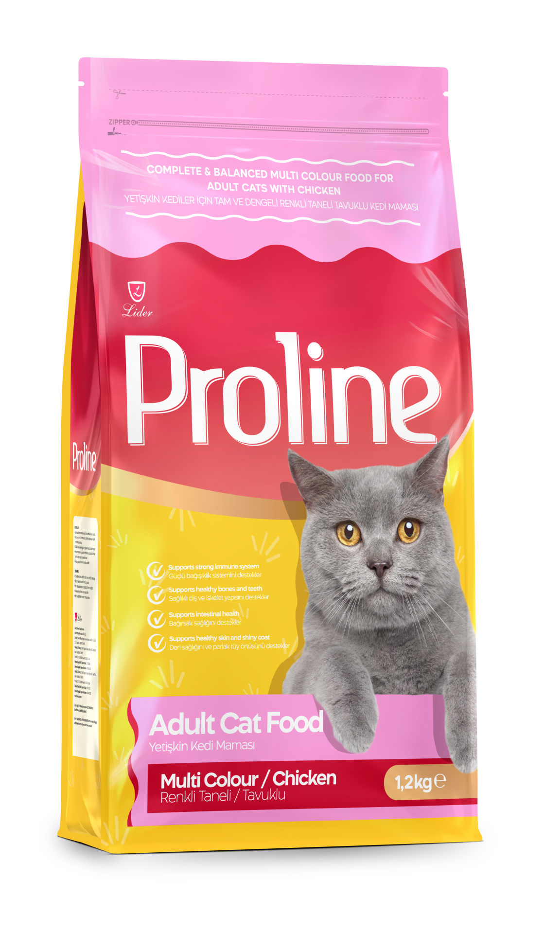 PROLİNE KEDİ MAM MULTİCOLOR-TAV 1.2 KG*14..(687)