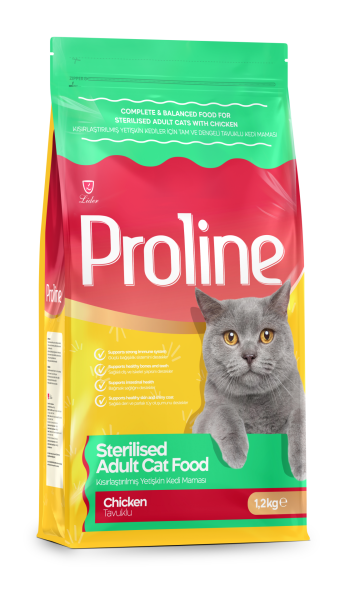 PROLİNE KEDİ MAM STERİLİZED TAVUK 1,2 KG*14..(748)