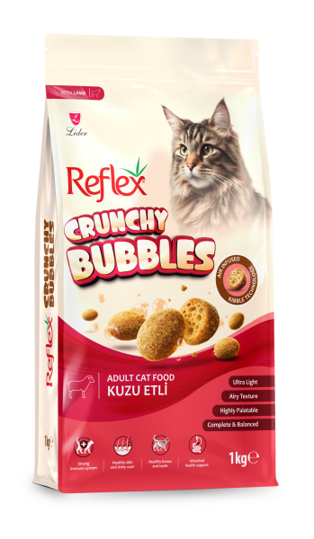 CRUNCHY BUBBLES KEDİ MAMASI KUZU 1KG*6(440)
