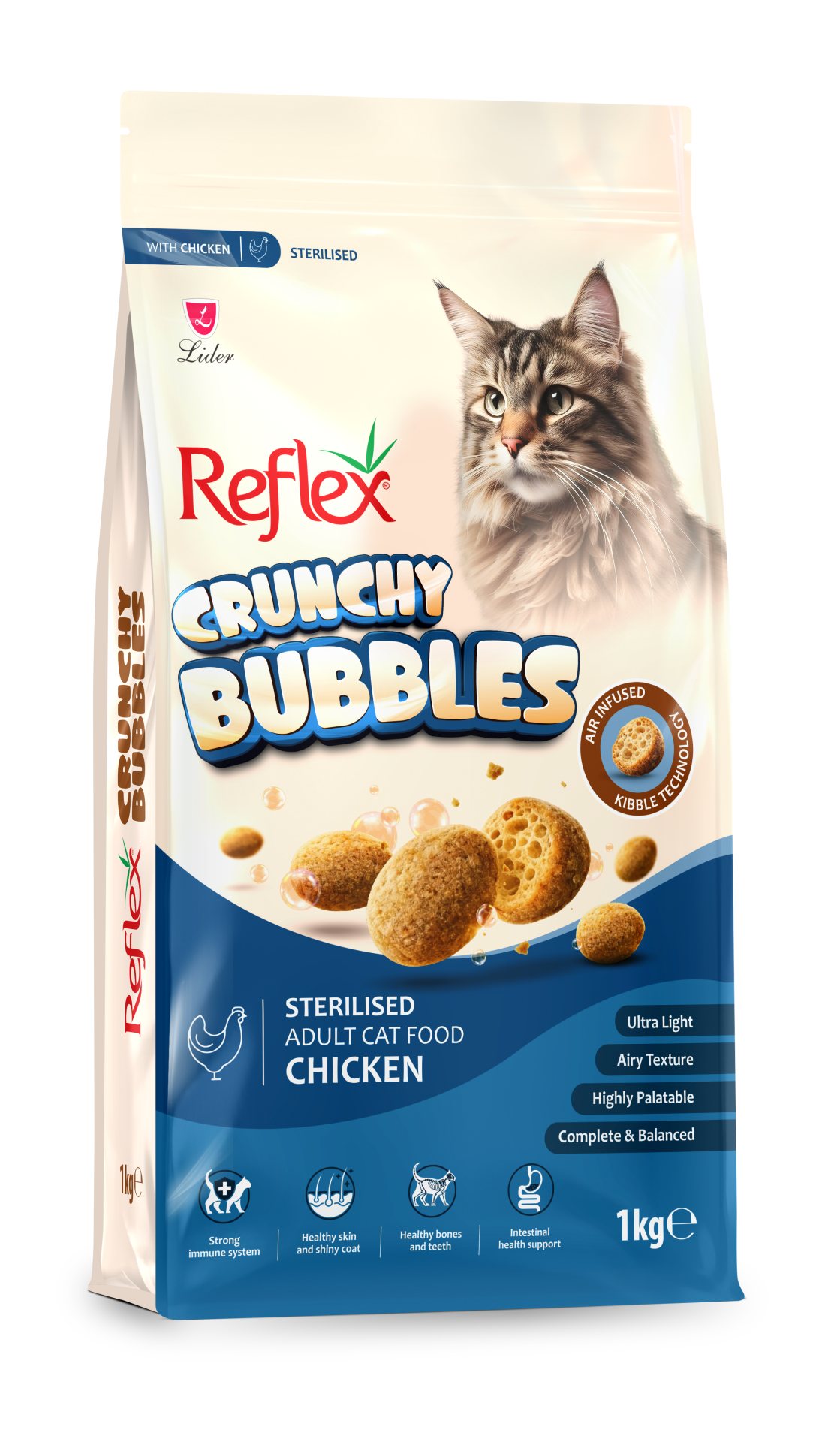 CRUNCHY BUBBLES KEDİ KISIR-TAVUK 1KG*6(457)
