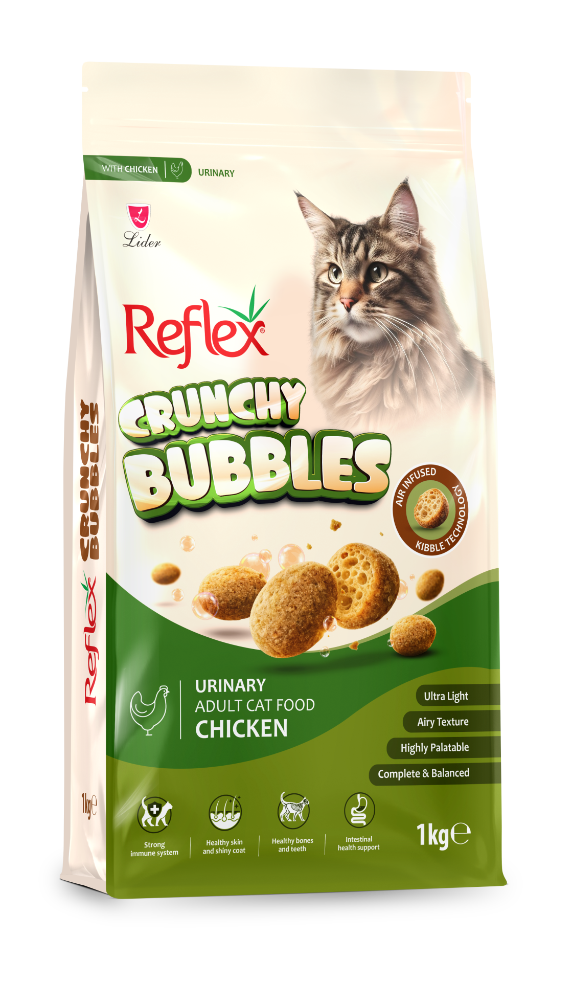 CRUNCHY BUBBLES KEDİ URİNARY-TAVUK 1KG*6(464)