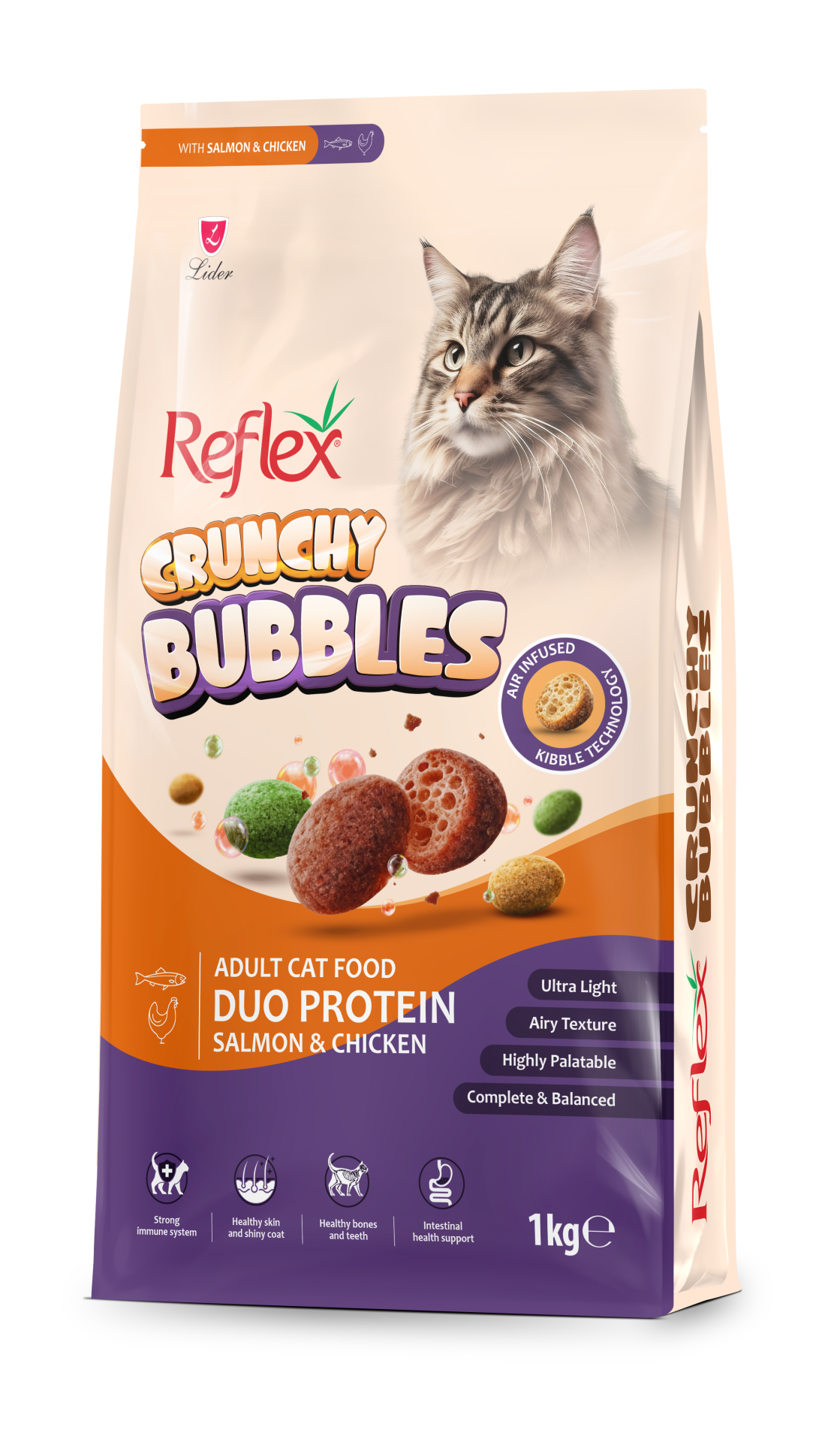 CRUNCHY BUBBLES KEDİ DUO SOM/TAV 1KG*6(679)