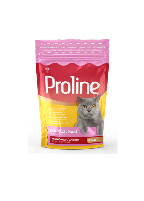 PROLİNE KEDİ MAM TAVUKLU-RENKLİ 400GR*12..(670)