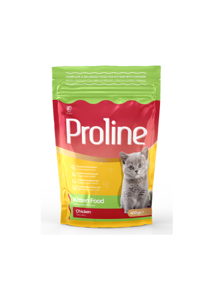PROLİNE KEDİ MAM YAVRU-TAVUKLU 400 GR*12..(755)