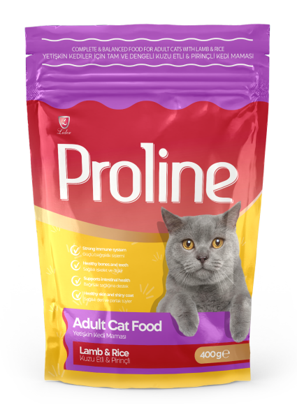 PROLİNE KEDİ MAM KUZU ETLİ 400 GR*12..(717)