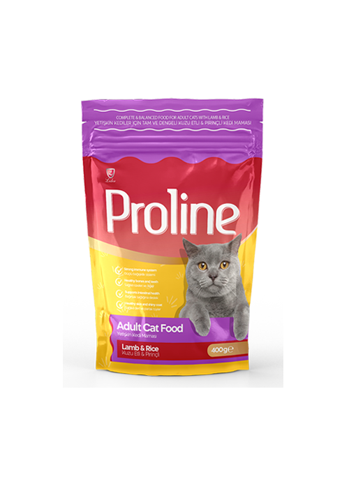 PROLİNE KEDİ MAM KUZU ETLİ 400 GR*12..(717)