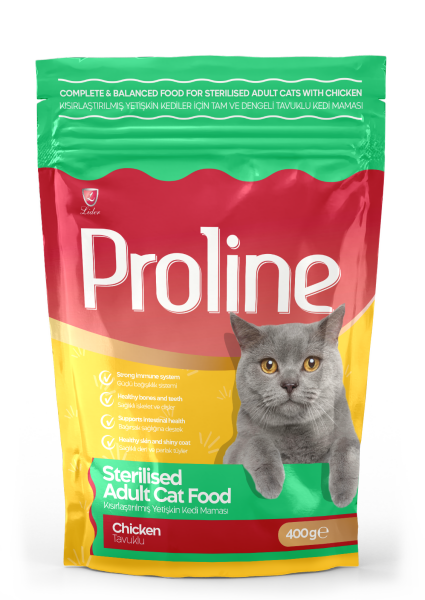 PROLİNE KEDİ MAM STERİLİZED-TAVUKLU 400GR*12..(731