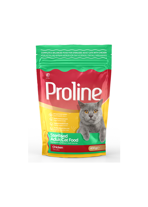 PROLİNE KEDİ MAM STERİLİZED-TAVUKLU 400GR*12..(731