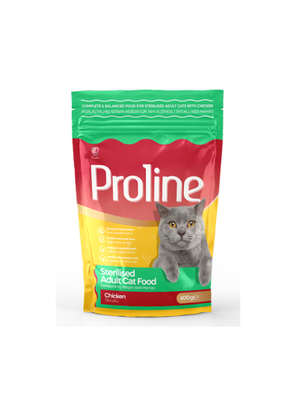PROLİNE KEDİ MAM STERİLİZED-TAVUKLU 400GR*12..(731