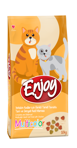 ENJOY KEDİ MAM MULTİCOLAR-TAVUKLU 10 KG ...(318)