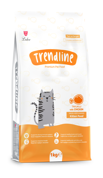 TRENDLİNE KEDİ MAM YAVRU-TAVUK 1 KG*15..(236)(GT)M