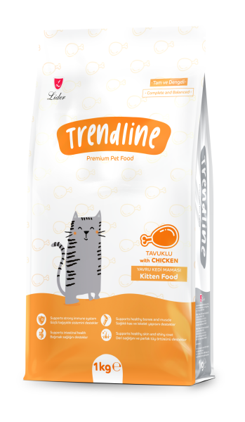 TRENDLİNE KEDİ MAM YAVRU-TAVUK 1 KG*15..(236)(GT)M