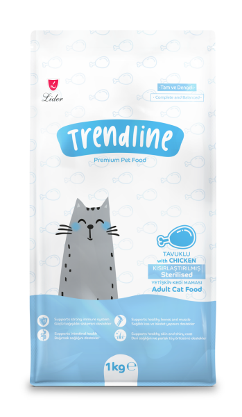 TRENDLİNE KEDİ MAM STERİLİZED-TAVUK 1KG*15..(229)M