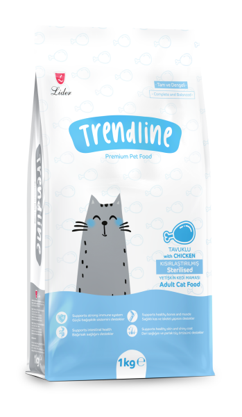TRENDLİNE KEDİ MAM STERİLİZED-TAVUK 1KG*15..(229)M