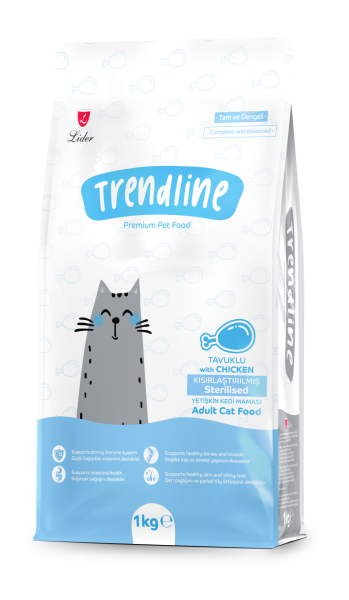 TRENDLİNE KEDİ MAM STERİLİZED-TAVUK 1KG*15..(229)M