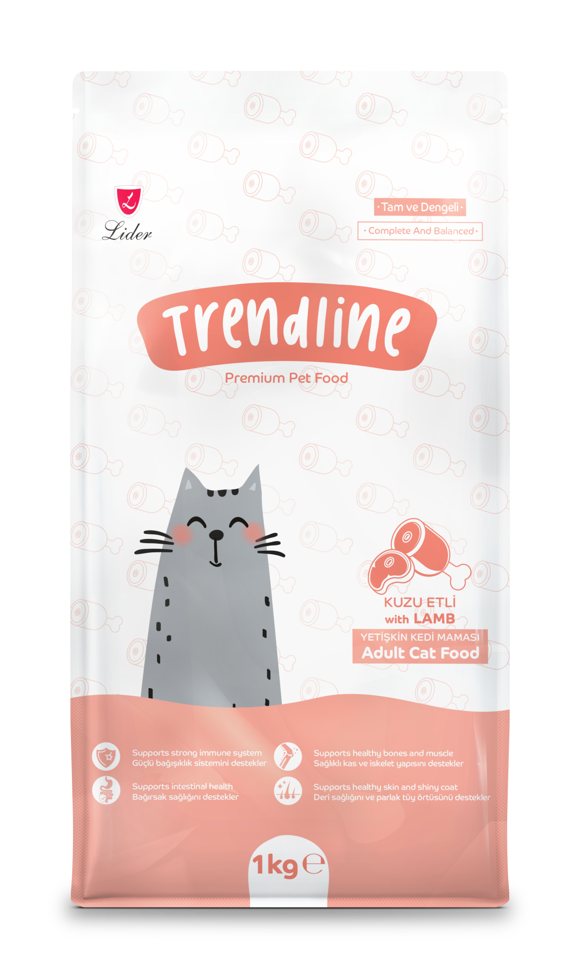 TRENDLİNE KEDİ MAM KUZU ETLİ 1 KG*15..(873) (GT) M