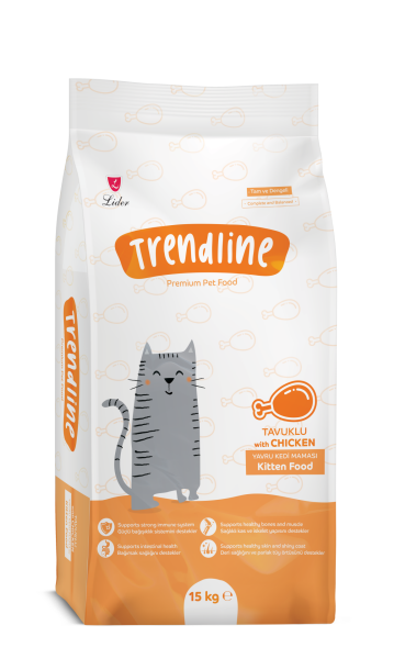 TRENDLİNE KEDİ MAM YAVRU-TAVUK 15 KG...(288) M