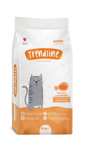 TRENDLİNE KEDİ MAM YAVRU-TAVUK 15 KG...(288) M