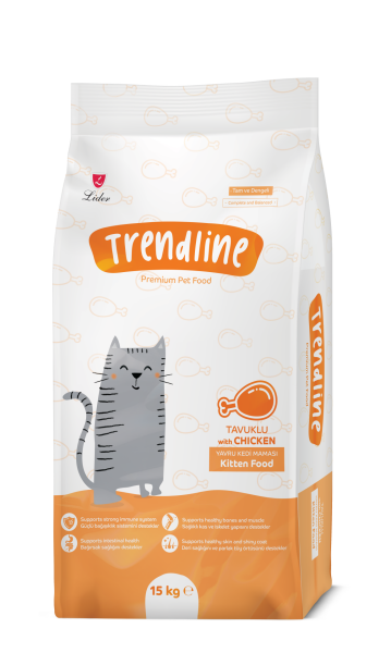TRENDLİNE KEDİ MAM YAVRU-TAVUK 15 KG...(288) M