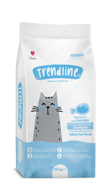 TRENDLİNE KEDİ MAM STERİLİZED-TAVUK 15 KG..(295)M