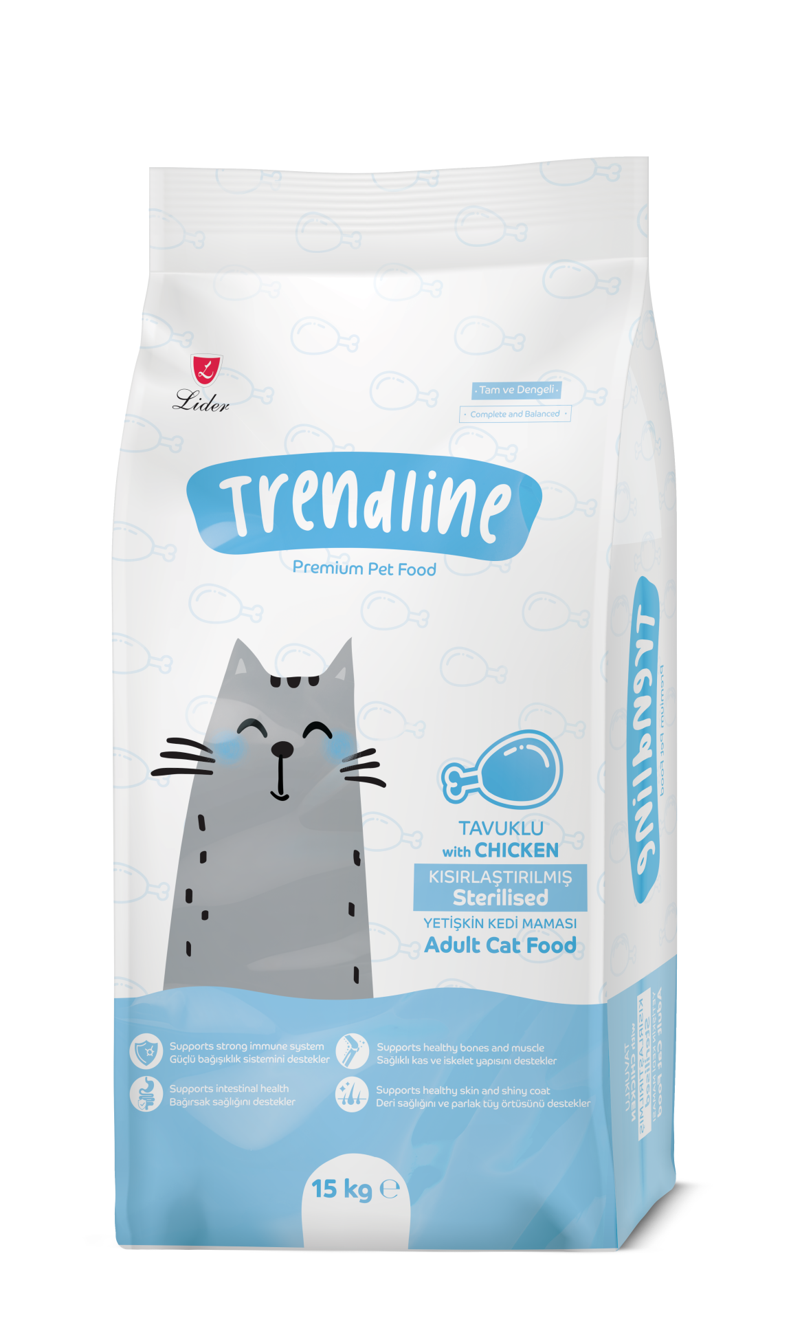 TRENDLİNE KEDİ MAM STERİLİZED-TAVUK 15 KG..(295)M