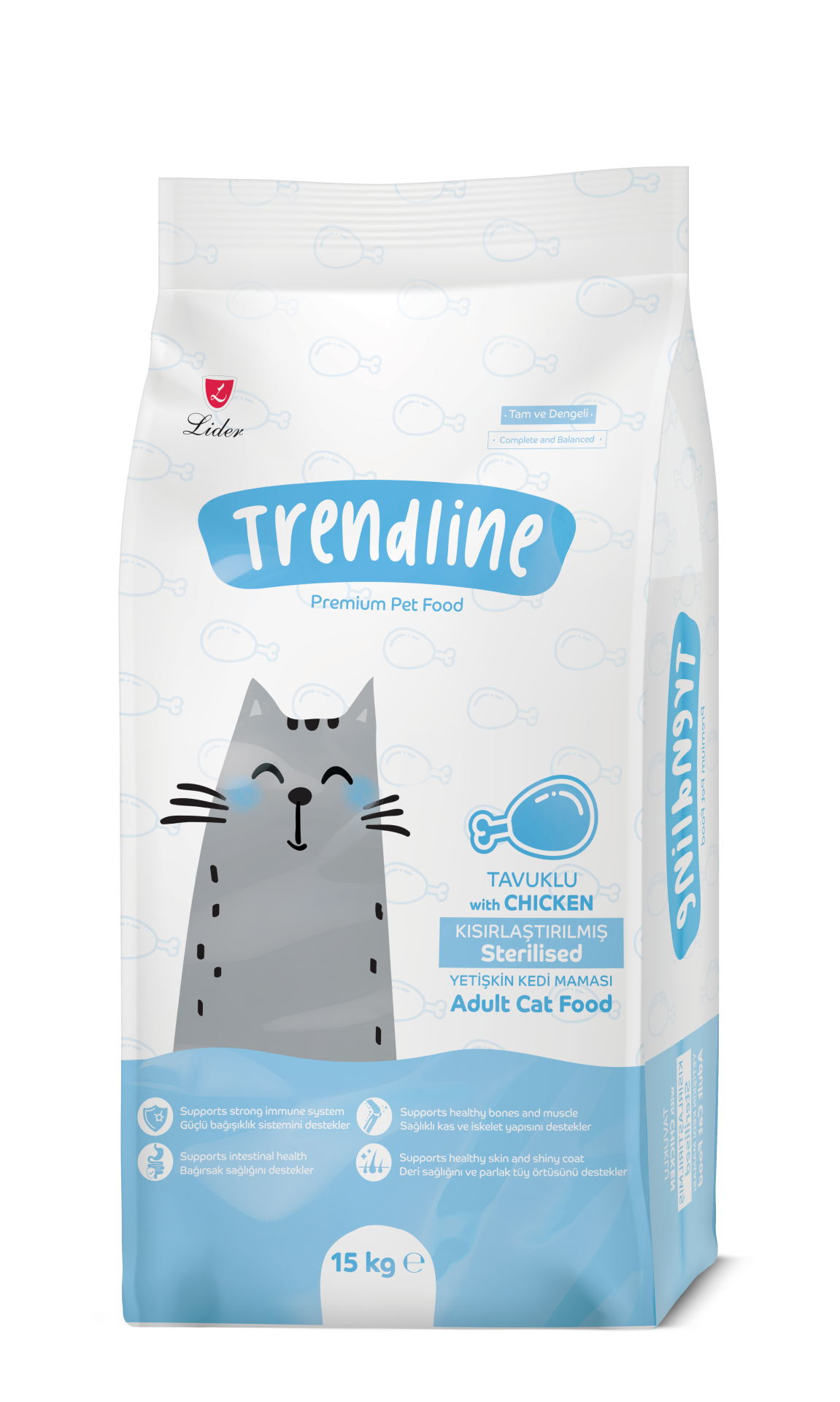 TRENDLİNE KEDİ MAM STERİLİZED-TAVUK 15 KG..(295)M