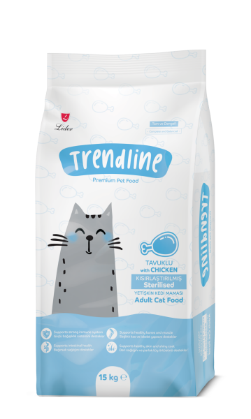 TRENDLİNE KEDİ MAM STERİLİZED-TAVUK 15 KG..(295)M