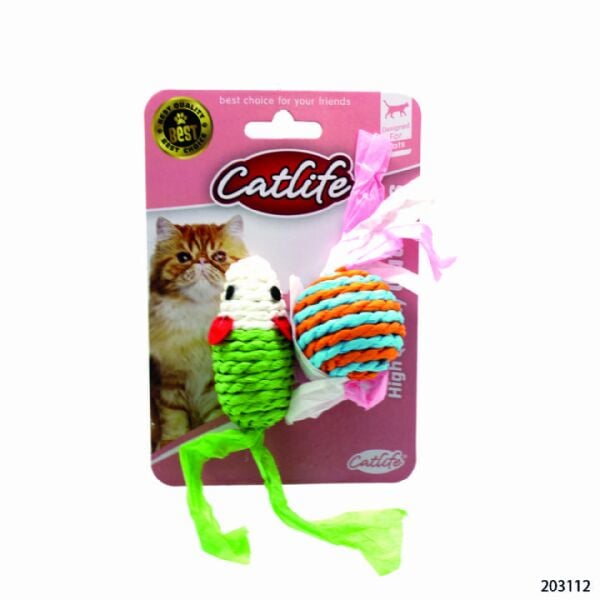 CATLİFE KEDİ İÇİN FARE&TOP 2Lİ OYUNCAK..(1122)