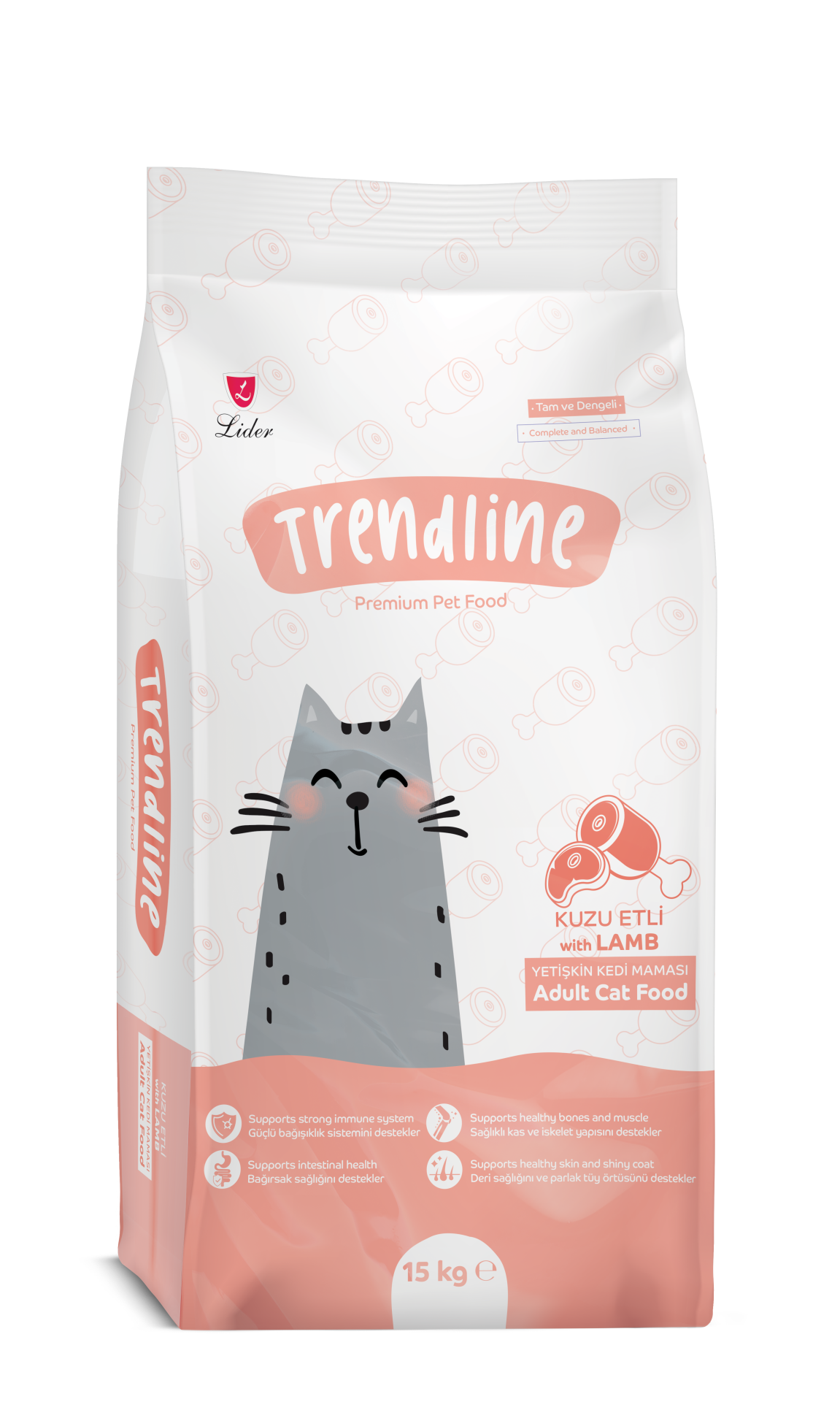 TRENDLİNE KEDİ MAM  KUZU ETLİ 15 KG...(624) M