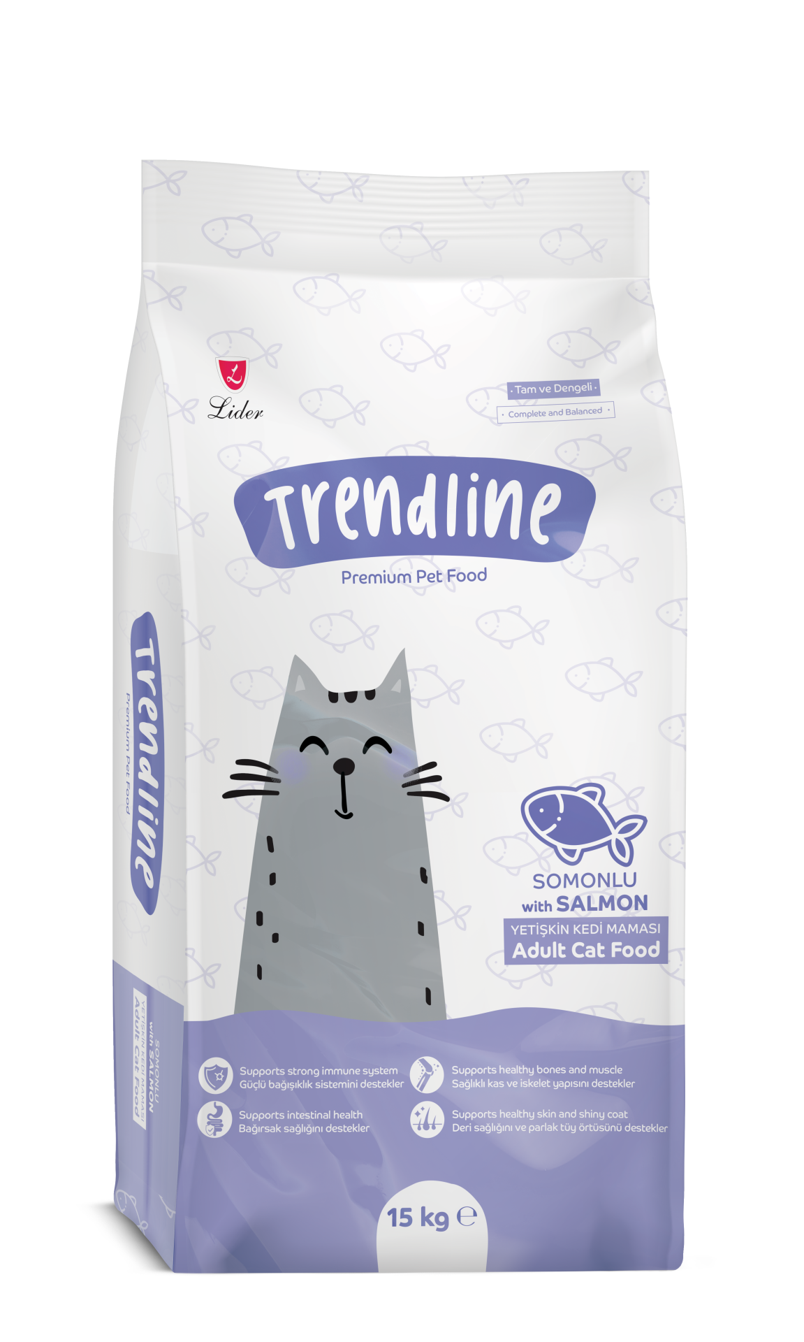 TRENDLİNE KEDİ MAM SOMONLU  15 KG...(631) M