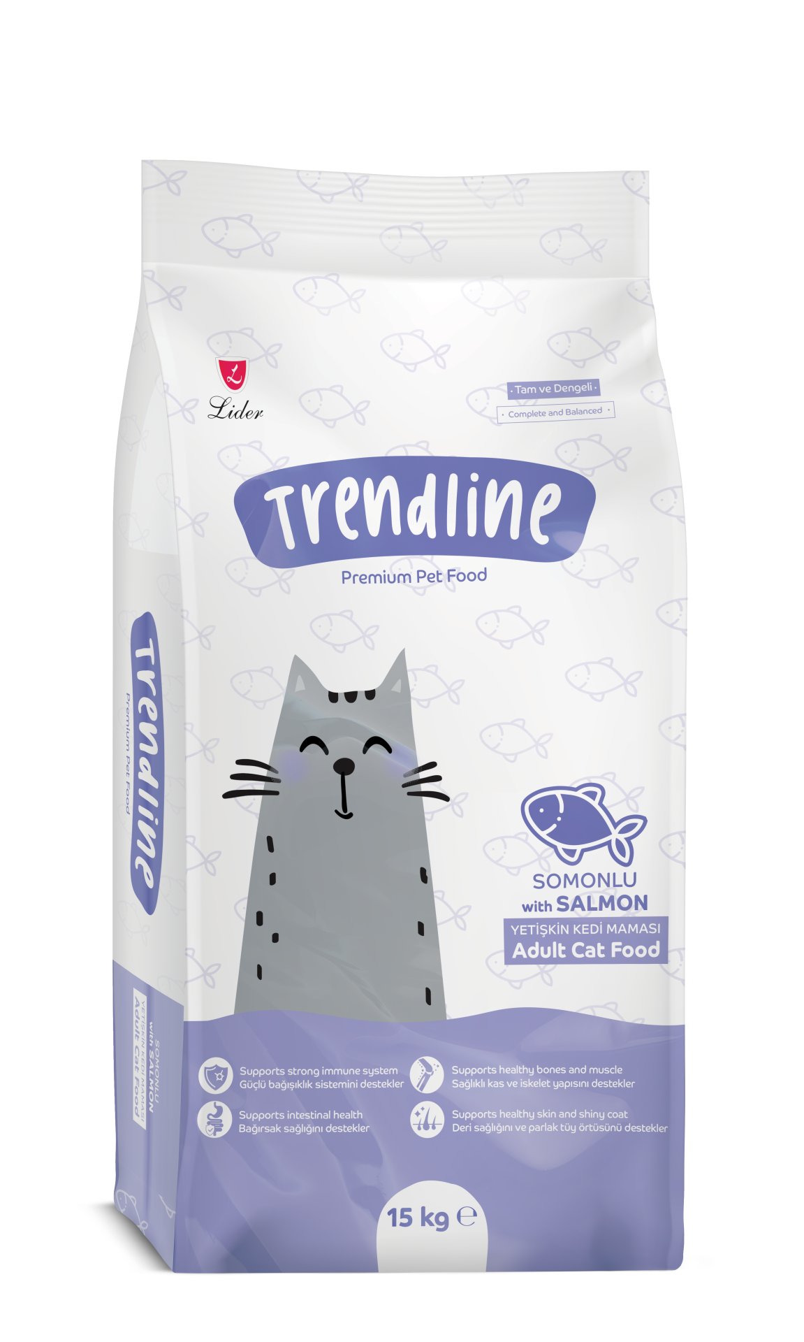 TRENDLİNE KEDİ MAM SOMONLU  15 KG...(631) M