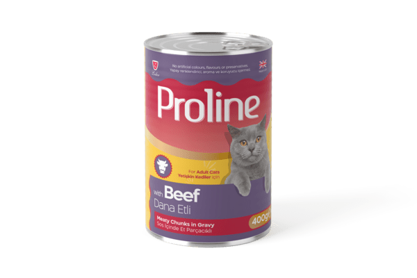 PROLİNE KEDİ KONS.DANA ETLİ 400 GR.*12..(981)(M)