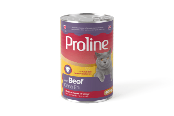 PROLİNE KEDİ KONS.DANA ETLİ 400 GR.*12..(981)(M)
