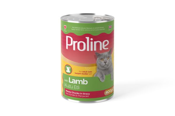 PROLİNE KEDİ KONS.KUZU ETLİ 400GR*12..(998)(M)