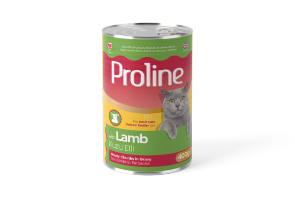 PROLİNE KEDİ KONS.KUZU ETLİ 400GR*12..(998)(M)