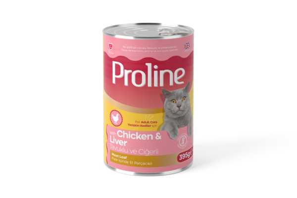 PROLİNE KEDİ KON PATE TAVUK&CİĞER 395GR*12..(025)