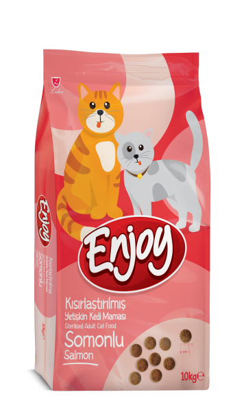 ENJOY KEDİ MAM STERİL SOMONLU 10 KG..(285)