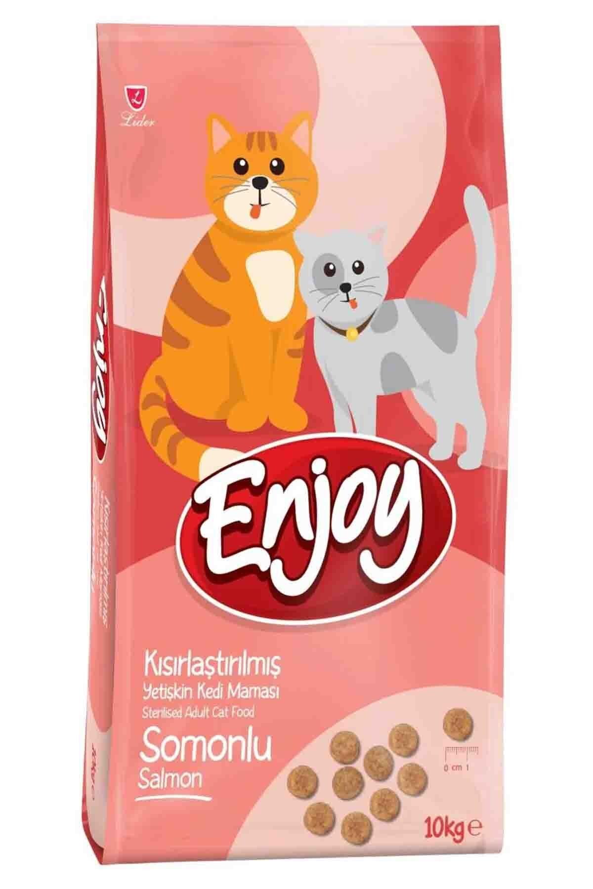 ENJOY KEDİ MAM STERİL SOMONLU 10 KG..(285)